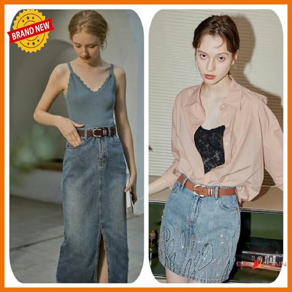 Women\'s Faux Leather Belts Gold Buckle 3 Pack for Jeans Pants main image 5